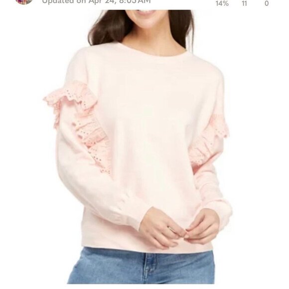 Womens crown and ivy ruffle top large nwt - Picture 1 of 4